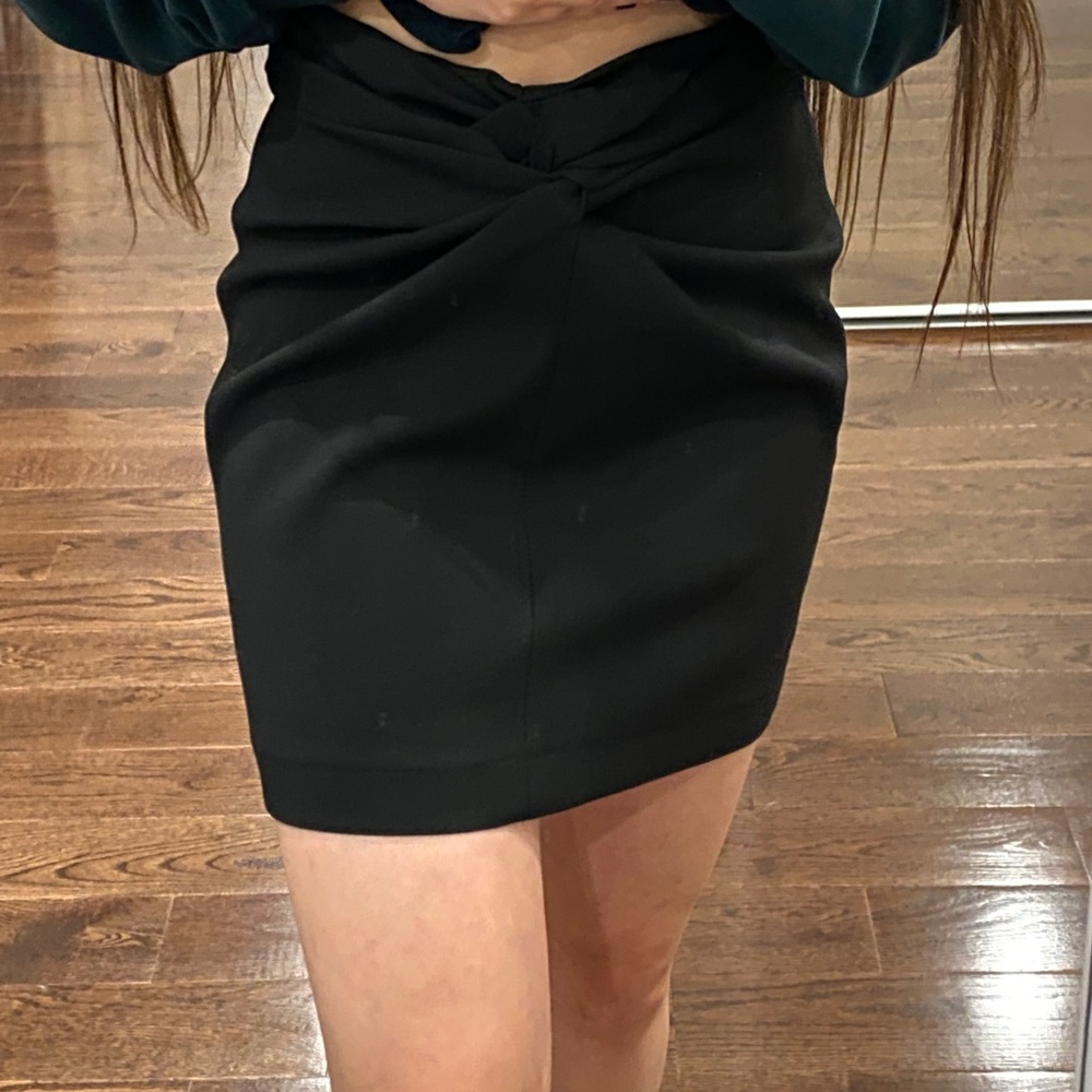 Zara Knotted Front Black Skirt